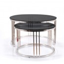 Комплект SIGNAL VIENNA (2 стола журнальных) дымчатый/серебряный